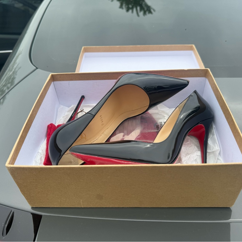 Christian Louboutin Black Heels with Red Soles - Picture 5 of 9